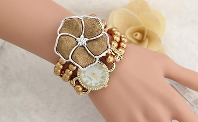 Ceas de dama modern cu perle in cinci culori