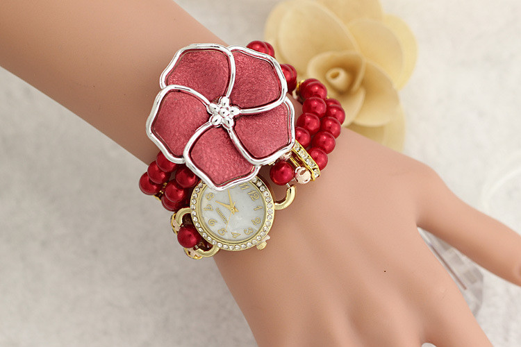 Ceas de dama modern cu perle in cinci culori