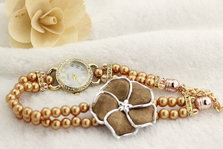 Ceas de dama modern cu perle in cinci culori