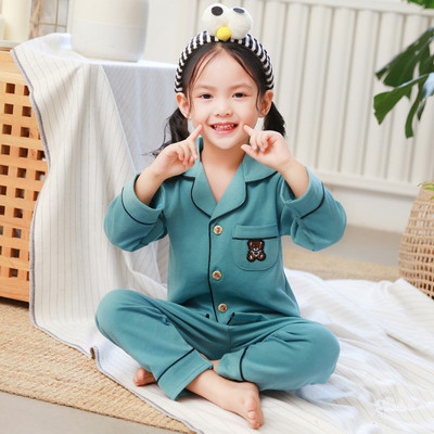 Pijamale copii cu nasturi pentru fete in trei culori