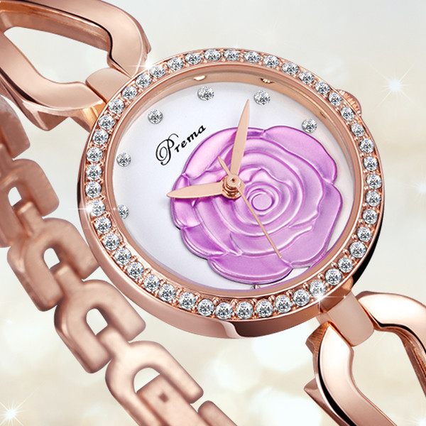 Ceas de dama elegant cu decor si pietre in mai multe culori