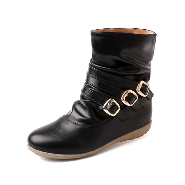 Μοντέρνες γυναικείες  μπότες με λουράκια σε τρία χρώματα