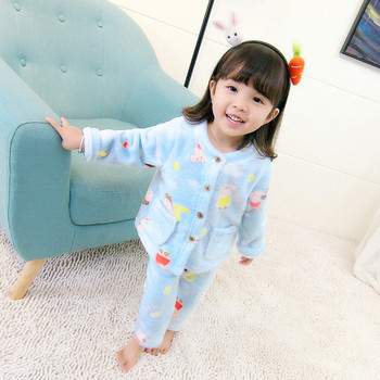 Детска пижама за момичета в розов и син цвят