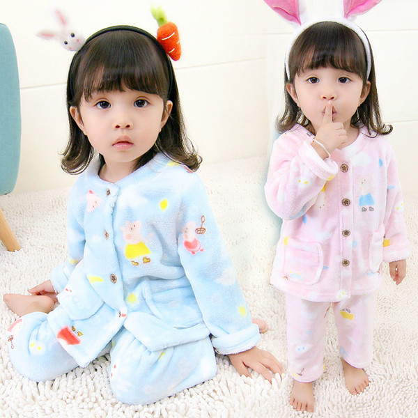 Pijamale copii pentru fete in roz si albastru