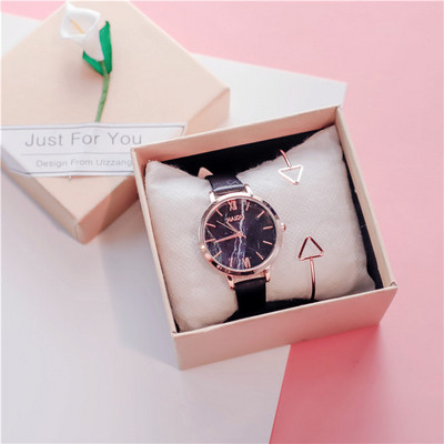 Ceas casual de dama cu curea din piele artificiala neagra