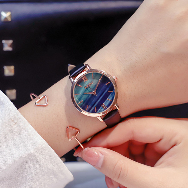 Ceas casual de dama cu curea din piele artificiala neagra