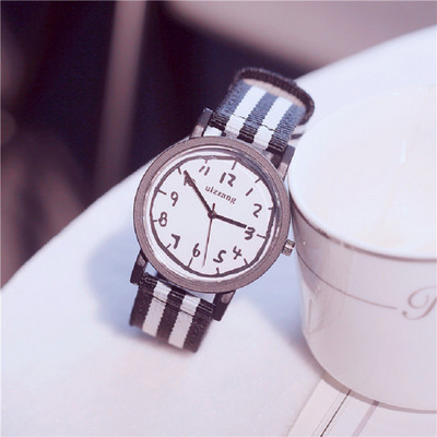 Women`s watch with striped strap in several colors