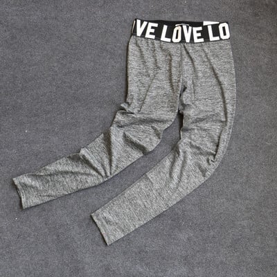 Jambiere de damă din bumbac cu inscripții în negru și gri