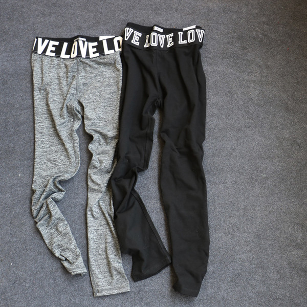 Jambiere de damă din bumbac cu inscripții în negru și gri