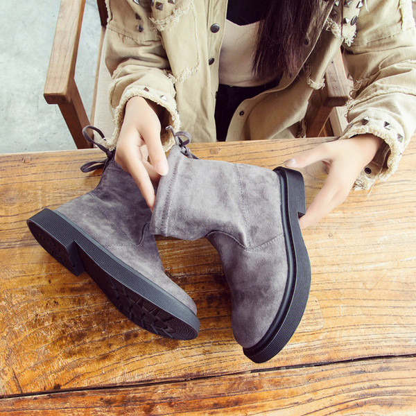 Casual γυναικείες μπότες με κορδόνια 