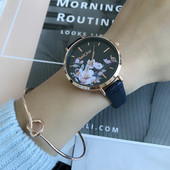 Γυναικεία ρολόγια με λουλούδια και μαύρα χρώματα