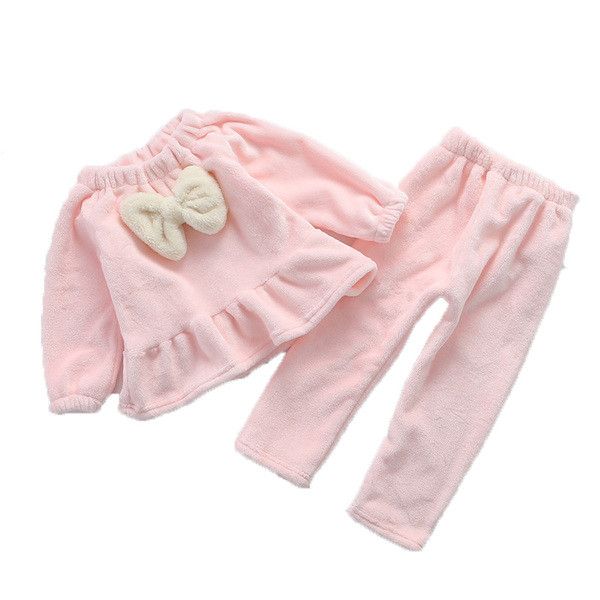 Pijamale pentru fete pentru copii cu element 3D in doua culori