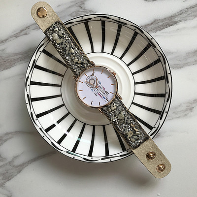 Ceas de dama cu pietre si aplicatie in mai multe culori