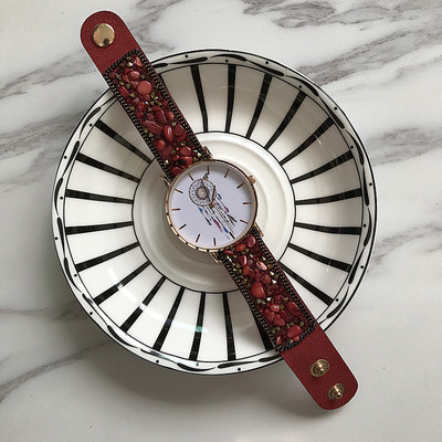 Ceas de dama cu pietre si aplicatie in mai multe culori