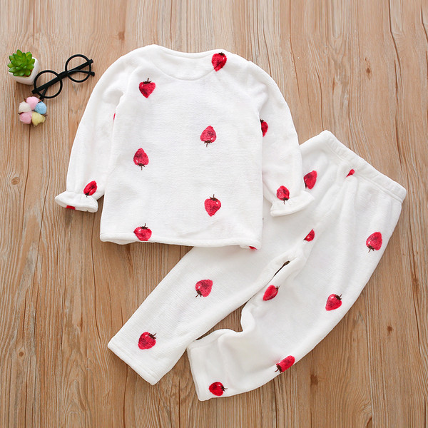 Pijamale copii pentru fete in roz si alb