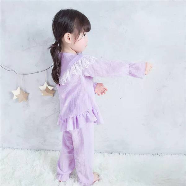 Pijamale pentru fete pentru copii cu dantela in doua culori