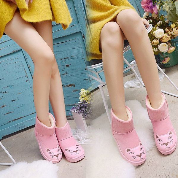 Cizme moderne de damă cu un pisoi în negru, gri și roz