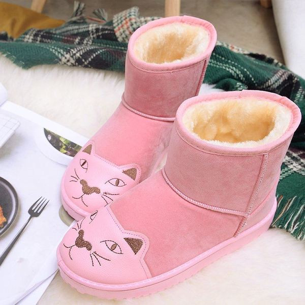 Cizme moderne de damă cu un pisoi în negru, gri și roz