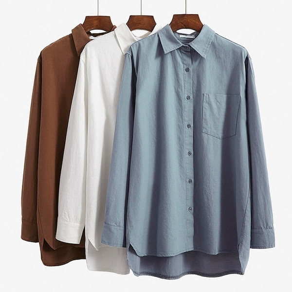 Cămașă casual de damă cu guler în trei culori