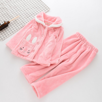 Мека детска пижама с джоб в два цвята