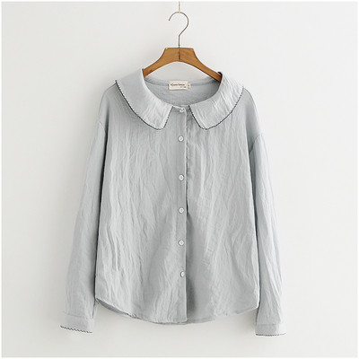 Camasa casual dama model larg cu guler in doua culori