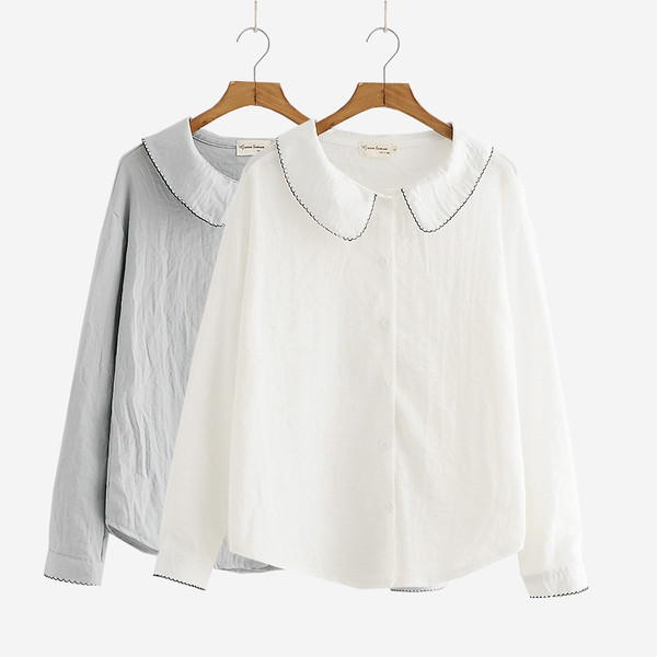 Camasa casual dama model larg cu guler in doua culori