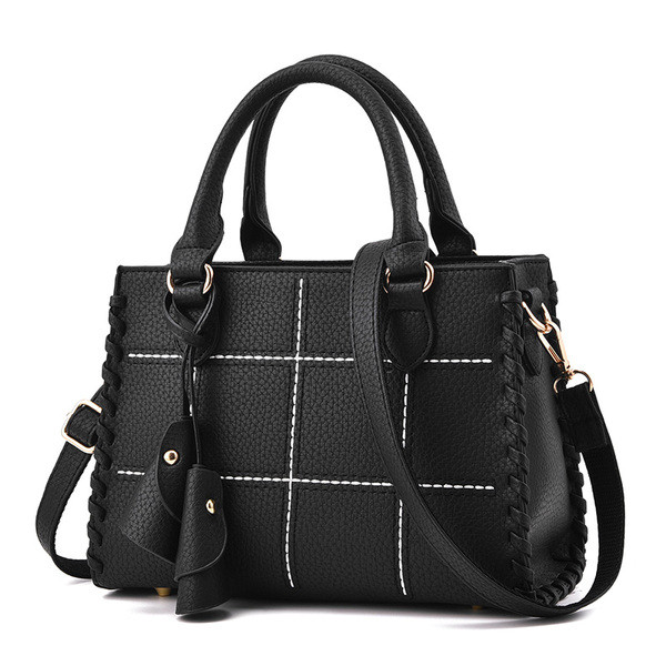 Дамска чанта от еко кожа в три цвята с дълга и къса дръжка