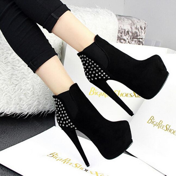 Cizme de dama elegante cu ochiuri negre - doua modele