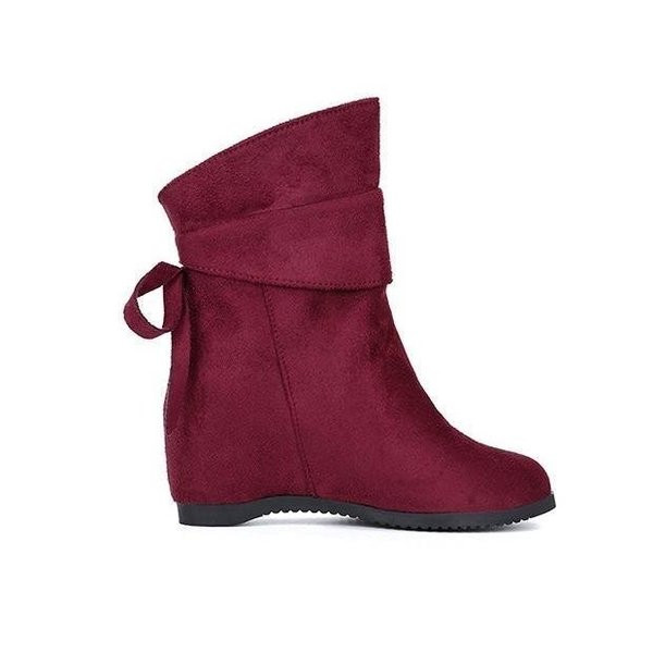 Cizme de dama elegante cu platforma interioara in doua culori