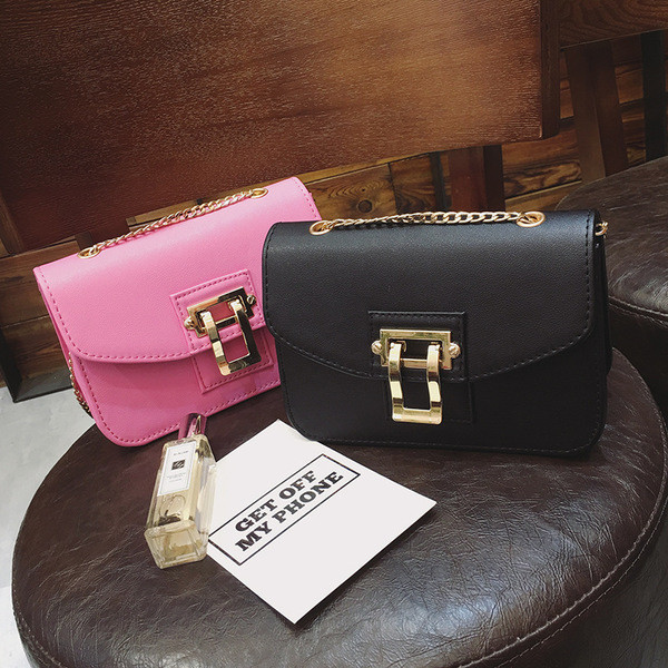 Geantă mică și elegantă, cu mâner metalic în mai multe culori