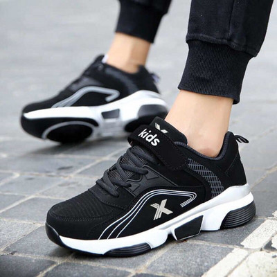 Adidasi sport pentru copii cu autocolante in doua culori