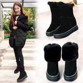 Καθημερινές γυναικείες μπότες με γούνα σε δύο χρώματα