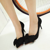 Pantofi de dama eleganti model ascutit cu element-panglica in mai multe culori