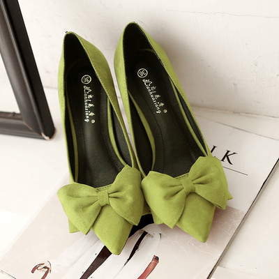 Pantofi de dama eleganti model ascutit cu element-panglica in mai multe culori