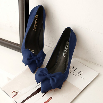 Pantofi de dama eleganti model ascutit cu element-panglica in mai multe culori