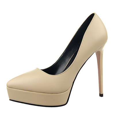 Pantofi eleganti de dama cu toc inalt din piele ecologica in mai multe culori