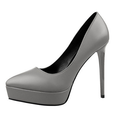 Pantofi eleganti de dama cu toc inalt din piele ecologica in mai multe culori