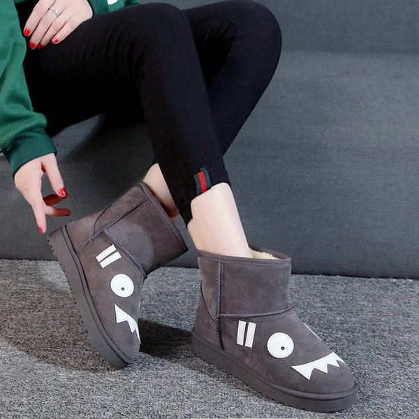 Cizme casual dama cu aplicare in doua culori