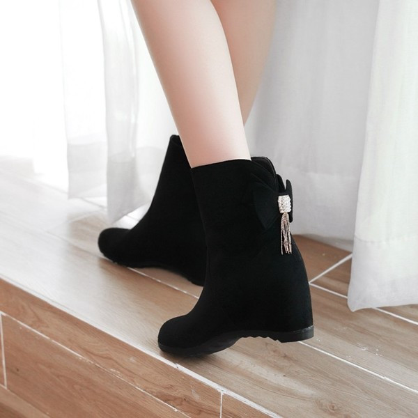 Cizme de dama elegante din piele intoarsa in trei culori