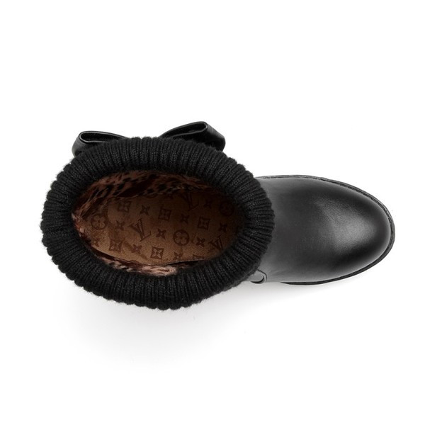 Cizme de dama elegante cu panglica in negru si crem