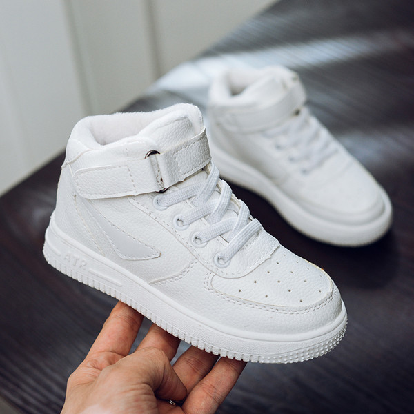 Adidași moderni de iarnă pentru copii pentru băieți în alb-negru