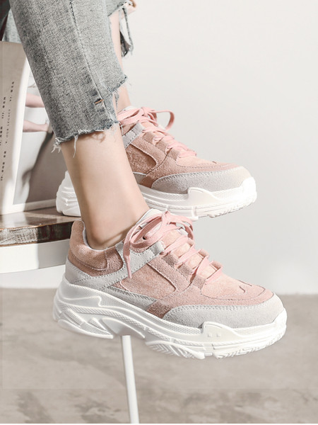 Tenisi dama cu talpa inalta in doua culori