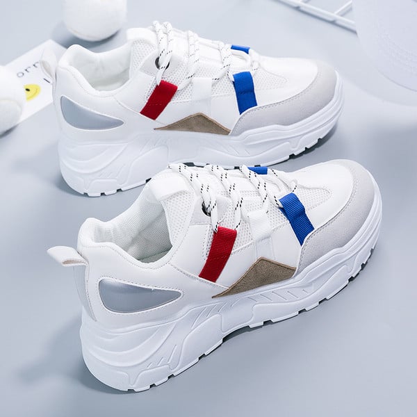 Tenisi casual dama cu talpa inalta in trei culori