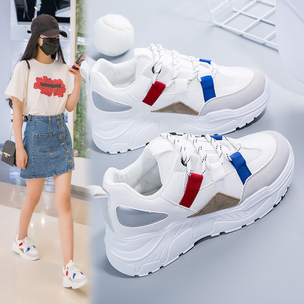 Tenisi casual dama cu talpa inalta in trei culori