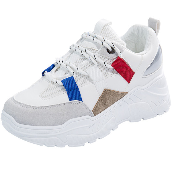 Tenisi casual dama cu talpa inalta in trei culori