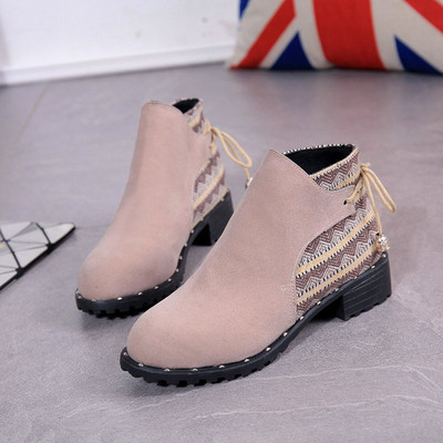 Ghete de dama moderne din piele intoarsa in doua culori