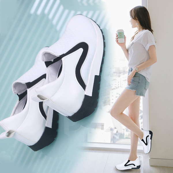 Pantofi casual dama in alb si negru