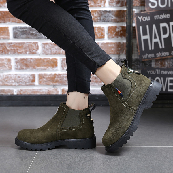 Casual γυναικείες μπότες σουέτ σε δύο χρώματα