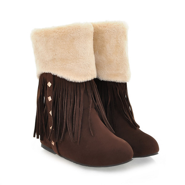 Cizme de dama elegante cu franjuri in patru culori