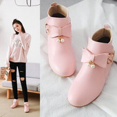 Ghete de dama elegante cu decor 3D in trei culori